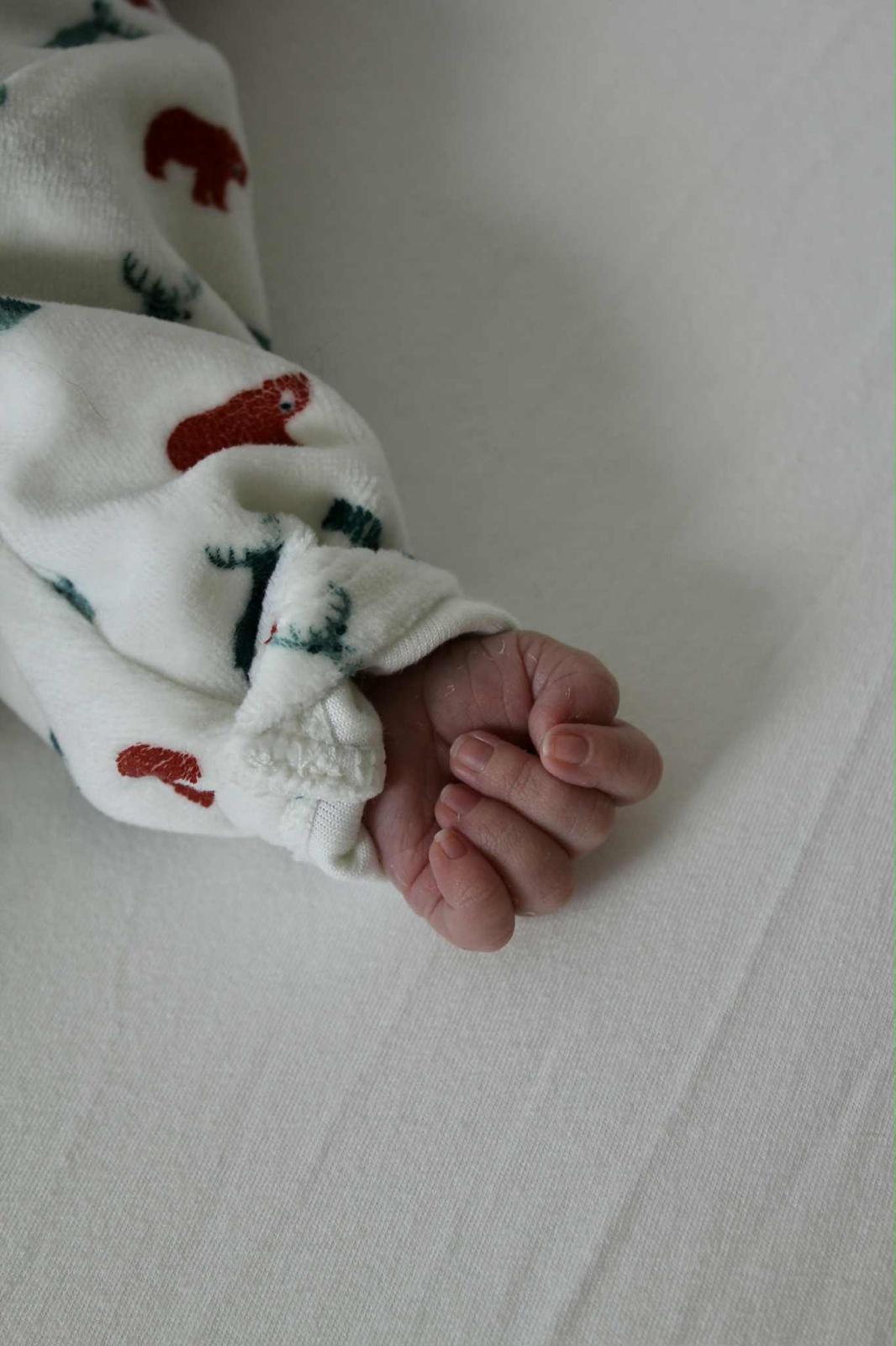 Nouveau-né tenu délicatement dans les bras d'un parent